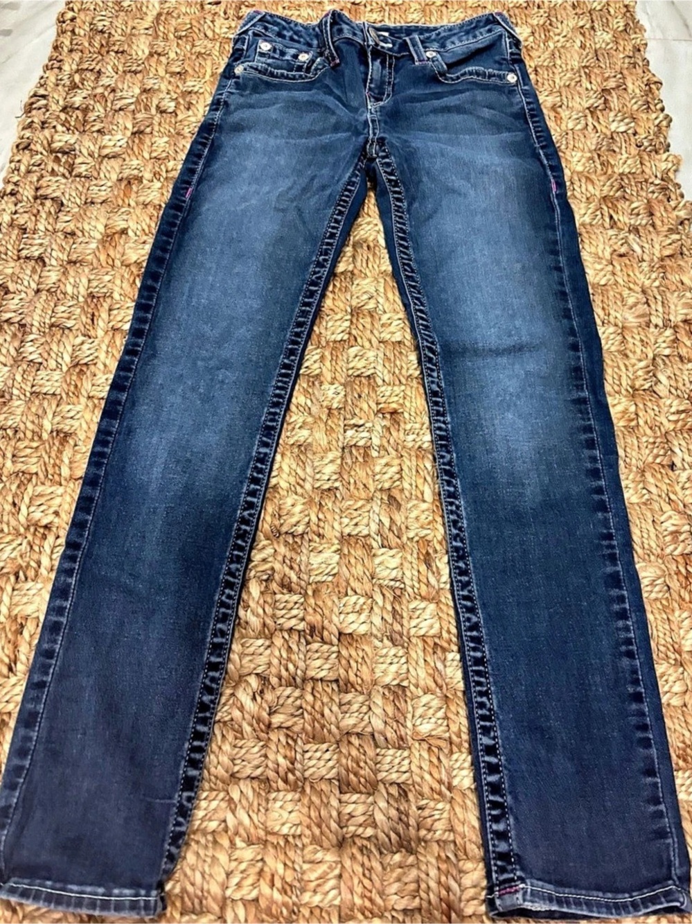 True Religion Straight Leg Jeans Blue Waist 12
